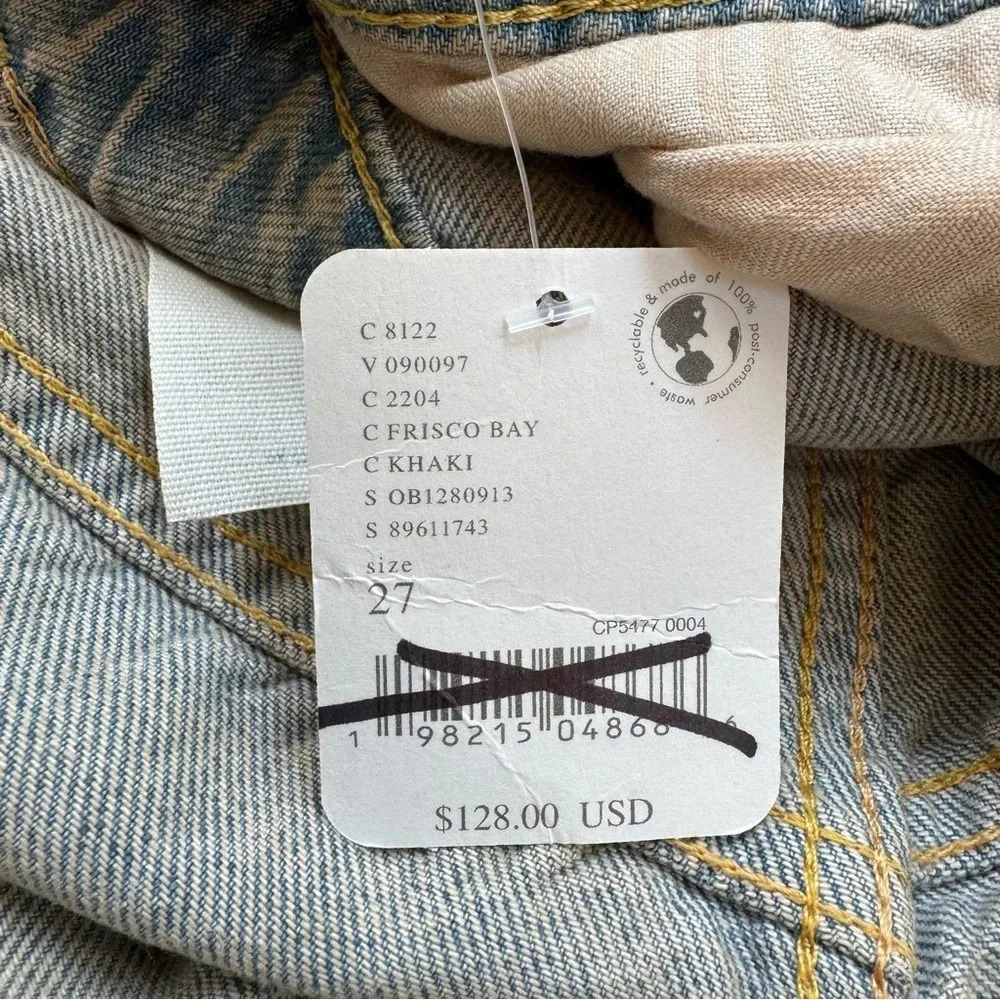 NWT Free People Old West Slouchy Jeans Wide Leg Denim We The Free Blue 27 - Picture 4 of 17